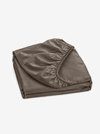 Fixleintuch Taupe aus Bambusviskose mit rundum eingenähtem Gummizug